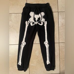 Skeleton Print Black Joggers
